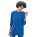 Plus Size Women's Perfect Three-Quarter Sleeve Crewneck Tee by Woman Within in Bright Cobalt (Size 3X)