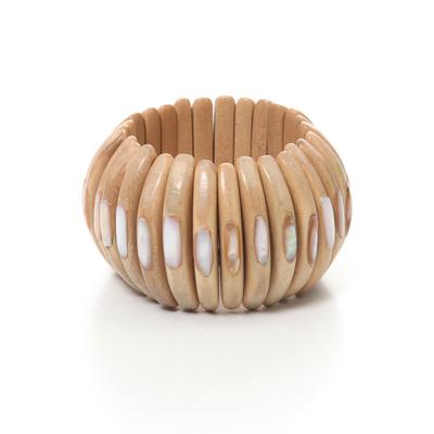 Armband "Olivia", Damen, Gr. Holz, beige (natur), COLLEZIONE ALESSANDRO, Armbänder