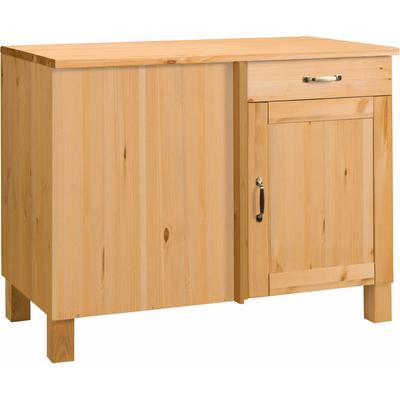 Eckunterschrank HOME AFFAIRE "Alby", beige (natur gebeizt, gewachst), B:110cm H:85cm T:60cm, Schränke, Breite 110 cm, 1 Tür und 1 Schublade Image