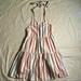 American Eagle Outfitters Dresses | American Eagle Halter Tiered Dress With Rainbow Stripe Pattern Size S | Color: Red/White | Size: S