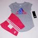 Adidas Matching Sets | Adidas Girls Youth 2pc Short Set | Color: Gray/Pink | Size: Various