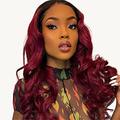 YesJYas Lace Front Wigs Human Hair 150% Density 4x4 Lace Closure Wig Brazilian Hair Wig Body Wave Wig With Baby Hair Ombre Burgundy Wig 1B/99J Color Glueless Wigs 9A Grade 30 Inch