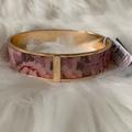 Coach Jewelry | Coach X Kaffe Fassett Floral Bangle In Gold/Pink | Color: Gold/Pink | Size: Os