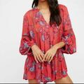 Free People Dresses | Free People Tunic Dress Or Free People Top Free People Free People Free People | Color: Blue/Red | Size: M