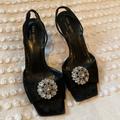 Kate Spade Shoes | Kate Spade Slingback Kitten Heel Sandal. Size:7 | Color: Black | Size: 7