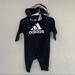 Adidas One Pieces | Baby Toddler Adidas Onesie Full Zip Black & White Nice | Color: Black/White | Size: 3-6mb