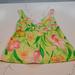 Lilly Pulitzer Tops | Lily Pulitzer Floral Babydoll Lined Empire Waist Tank Top Pink Green Yellow Sz 6 | Color: Green/Pink | Size: 6