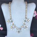 J. Crew Jewelry | J Crew Brulee Milky White Iridescent Cluster Crystal Necklace | Color: Gold/Silver | Size: Os