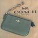 Coach Bags | Coach Embossed Leather Wristlet In Canteen Green | Color: Green | Size: Os