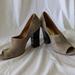 Coach Shoes | Coach Roslyn Kid Open Toe Suede Shoes With Chunky Heel - Size 10b | Color: Gray | Size: 10