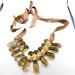 J. Crew Jewelry | Jcrew J.Crew Glass Tear Drop Ribbon Y2k Vintage Statement Necklace Bib 90's | Color: Brown/Tan | Size: See Description