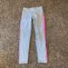 Under Armour Bottoms | Girls Under Armour Gray Pink Leggings Stripes Cold Gear Youth Medium | Color: Gray/Pink | Size: Mg