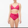 J. Crew Swim | J.Crew Pink High Cut Tie Waist Swim Bottoms Size Medium Swim Casual Pool Beach | Color: Pink | Size: M