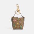 Coach Accessories | Coach Mini Val Duffle Bag Charm In Signature Canvas With Spaced Floral Print Nwt | Color: Brown/Tan | Size: Os