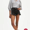 Free People Shorts | Levi’s For Free People Five Pocket Black Denim Jean Shorts | Color: Black | Size: 26