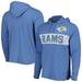 Men's '47 Royal Los Angeles Rams Field Franklin Hooded Long Sleeve T-Shirt