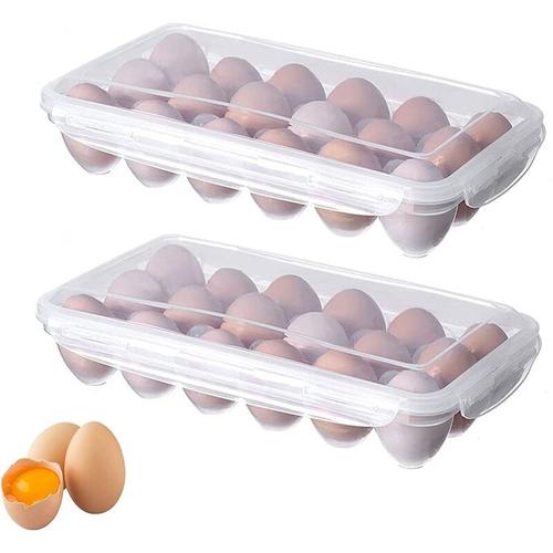 2 Stück Eierkarton, Eierkarton, Kunststoff Eierkarton, Eieraufbewahrungsbox, transparenter