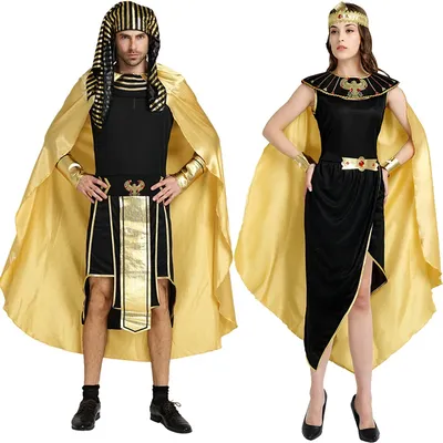 Costume de pharaon égyptien doré pour hommes et femmes roi d'Aleopatra fête d'Halloween mascarade