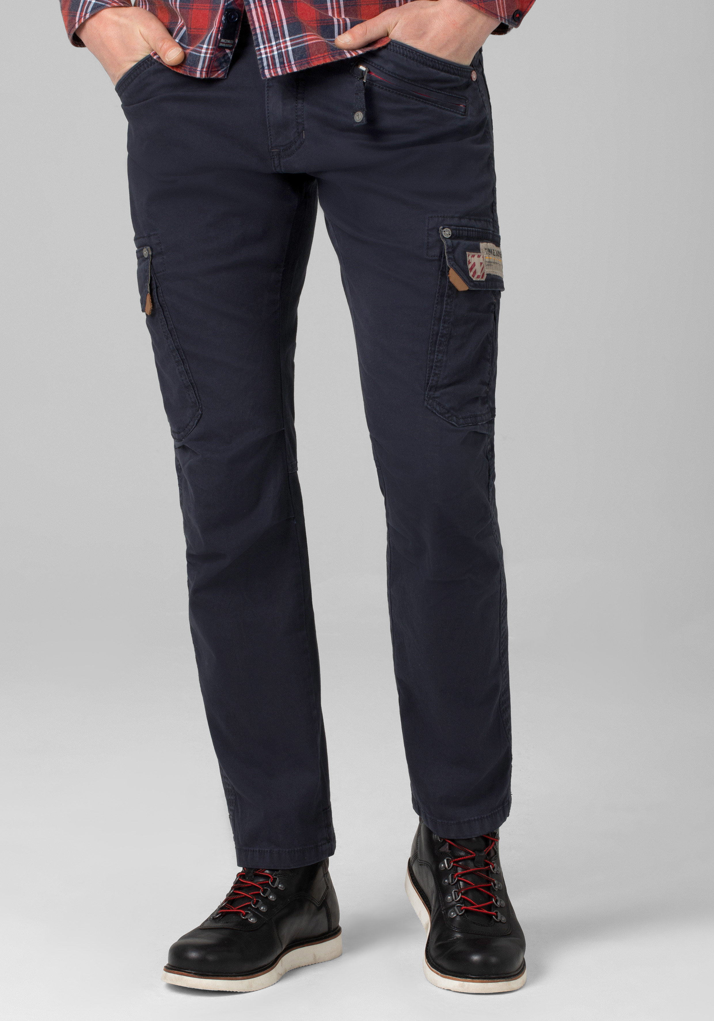 Cargohose TIMEZONE "Regular RogerTZ", Damen, Gr. 32/34, Länge 34, blau, 98% Baumwolle 2% Elastan, normal, Hosen Cargohose Image