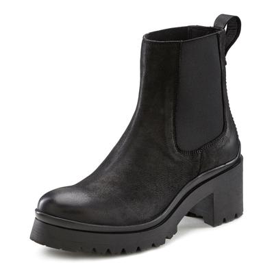 Chelseaboots LASCANA, Damen, Gr. 38, schwarz, Obermaterial: 100% Ziegenleder. Futter: 85% Textilmaterial, 15% Lederimita