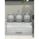 Light Grey Tea Coffee Sugar Canisters set with optional Biscuit/Cookie jar Bread Bin Box - up to 5 piece Kitchen Storage Container set