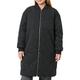 VERO MODA Damen Lange Steppjacke Leicht Wattierter Übergangsmantel Parka ohne Kapuze VMNATALIE, Farben:Schwarz, Größe:L