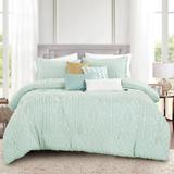 DCP 7 Piece All Season Bedding Comforter Set, Ultra Soft Polyester Elegant Bedding Comforters——Solid Color in Light Blue