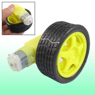 DC 3V 160mA 15RPM Geared Box Motor Plastic Tire Wheel - Yellow Black - 15RPM 160mA 3V DC