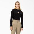 Dickies Women's Maple Valley Logo Long Sleeve Cropped T-Shirt - Black Size Xxs (FLR07)