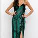Anthropologie Dresses | Anthropologie Yumi Kim Euphoria Emerald Jewel Striped Metallic Velvet Dress | Color: Green | Size: L