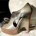 Gucci Shoes | Nib Gucci Gray/Wood Grain (Open-Toe) Bootie, Size 41 | Color: Gray/Tan | Size: 41