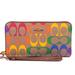 Coach Bags | Coach Signature Rainbow Long Zip Wallet Wristlet | Color: Brown/Yellow | Size: Os