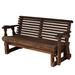 Amish Casual Heavy Duty 800 Lb Roll Back Treated Porch Outdoor Glider Bench, 4ft, Cupholders in Green/Brown | 34 H x 50.5 W x 27 D in | Wayfair
