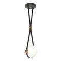 Hubbardton Forge Derby 1 - Light Single Globe LED Pendant Glass in Black/Yellow | 10 H x 10.9 W x 10 D in | Wayfair 131040-1028