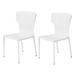 Michael Amini Halo Wingback Side Chair in White Faux Leather/Wood/Upholstered in Brown | 35.75 H x 21.5 W x 22.5 D in | Wayfair 9018003A-116