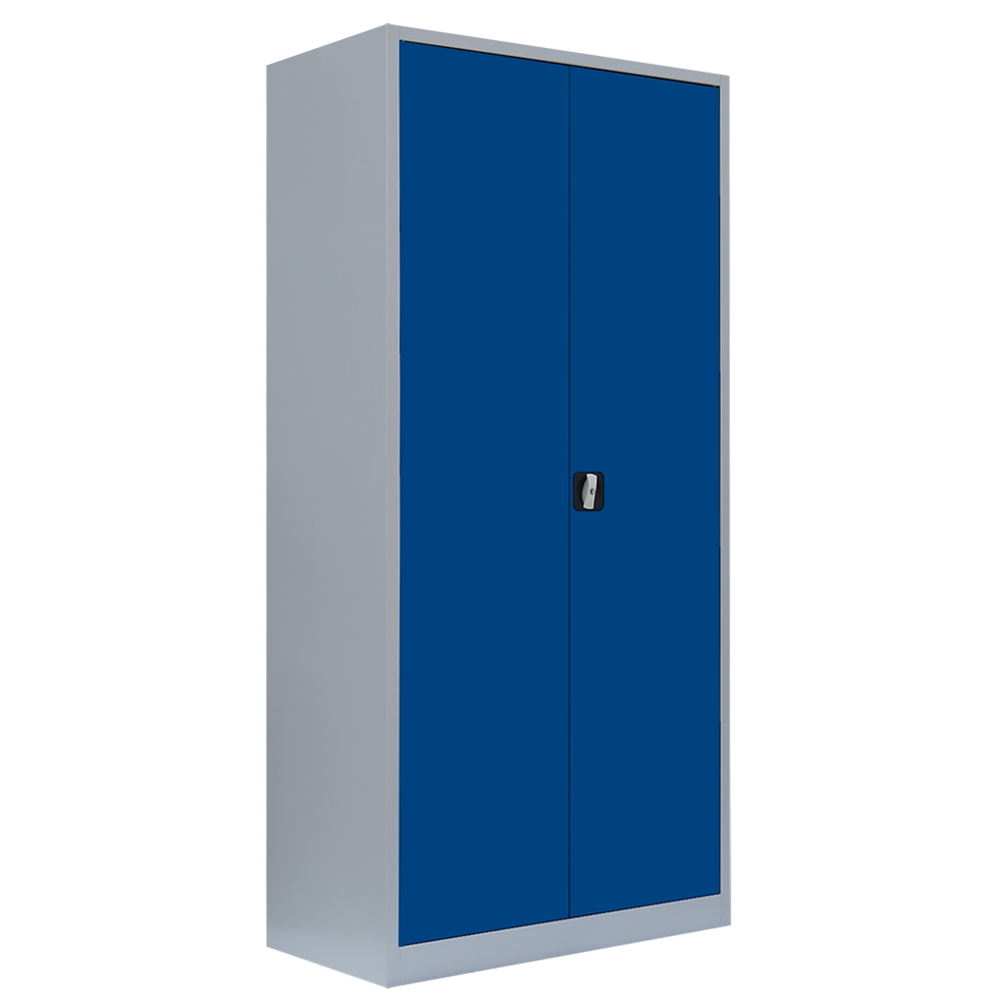 Lüllmann® Flügeltürenschrank, 5 OH, 1950 x 925 x 600 mm, lichtgrau/enzianblau Image