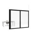 The Sliding Door Company 2 Panel Frosted Stationary Fixed Office Partition Kit: Easy to Set Up, Durable in Black | 84 H x 72 W x 4 D in | Wayfair