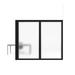 The Sliding Door Company 2 Panel Frosted Stationary Fixed Office Partition Kit: Easy to Set Up, Durable in Black | 84 H x 72 W x 4 D in | Wayfair