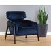 Lounge Chair - Everly Quinn Lounge Chair - Metropolis Blue Polyester/Fabric in Blue/Brown | 36 H x 32.5 W x 33.5 D in | Wayfair