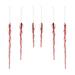 The Holiday Aisle® 6 Piece Icicle Glass Hanging Figurine Ornament Set Glass in Red | 11.5 H x 1 W x 1 D in | Wayfair