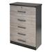 Ebern Designs Chest Dresser w/ Top Deep Drawer & Large Drawers Lock 31.5"W Wood in Black/Brown | 47.5 H x 31.5 W x 15.75 D in | Wayfair