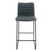 Ebern Designs Brooklyn 29.9" Modern Leather Bar Stool w/ Black Iron Base & Footrest Set Of 2 Metal in Blue | 15 H x 33 W x 20 D in | Wayfair