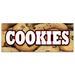 SignMission COOKIES BANNER SIGN Fresh Baked Homemade Warm Chocolate Chip Oatmeal Plastic in White | 18 H x 48 W x 0.1 D in | Wayfair B-Cookies