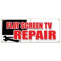 SignMission FLAT SCREEN TV REPAIR BANNER SIGN Service Plasma Lcd Fix Service Sales Plastic in White | 24 H x 72 W x 0.1 D in | Wayfair
