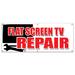 SignMission FLAT SCREEN TV REPAIR BANNER SIGN Service Plasma Lcd Fix Service Sales Plastic in White | 24 H x 72 W x 0.1 D in | Wayfair