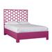 David Francis Furniture Honeycomb Standard Bed Wood/Wicker/Rattan in Pink/Gray | 60 H x 63.5 W x 85 D in | Wayfair B4205BED-Q-S139