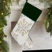 Personalization Mall Silver & Gold Snowflakes Personalized Green Christmas Stocking Polyester in Green/White | 19.5 H x 7.5 W in | Wayfair 36913-G