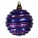 The Holiday Aisle® Stripe Candy Glitter Wave Ball Christmas Ornament Plastic in Indigo | 6" H x 6" W x 6" D | Wayfair