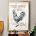 Gracie Oaks Fresh Market Rooster - Picture Frame Graphic Art Print on Paper in Black | 26.5" H x 36.5" W x 1.5" D | Wayfair