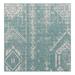 Blue/White 84 x 85 x 0.13 in Area Rug - The Twillery Co.® Medford Geometric Machine Woven Rectangle Indoor/Outdoor Area Rug in Light Aqua/Ivory | Wayfair